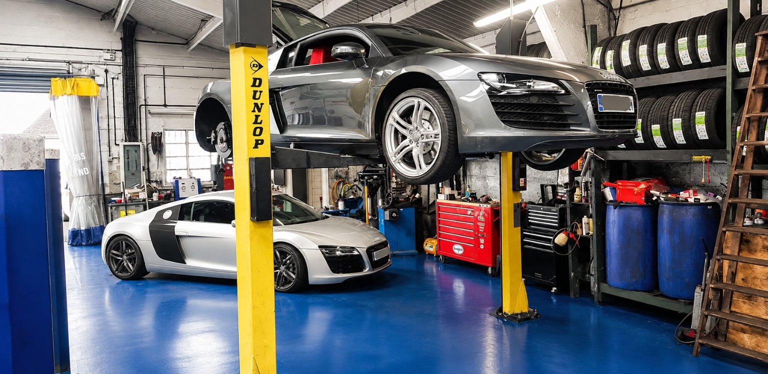 Inside the A.M. Autos vehicle workshop